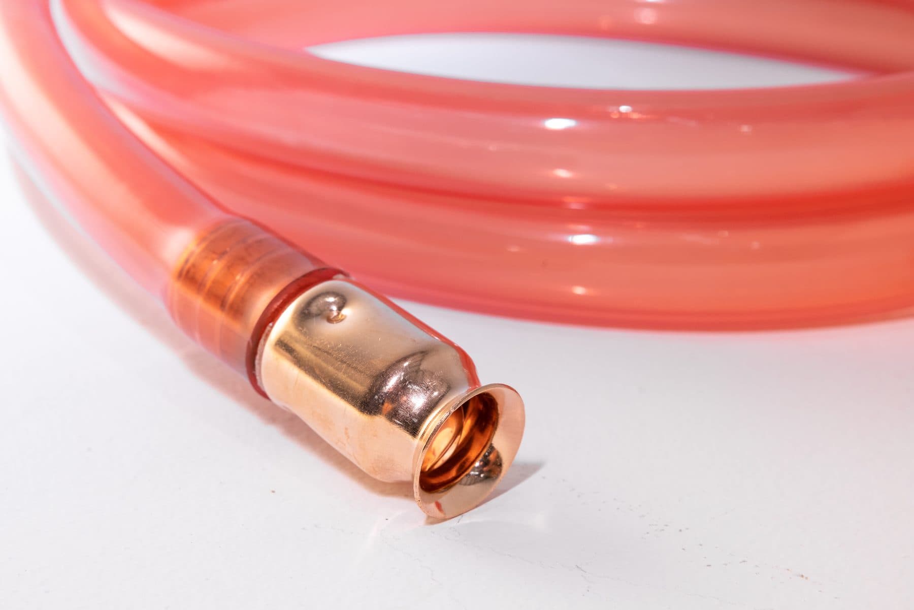 Close-up of the FlowPro jiggler nozzle, which holds the glass-ball check valve