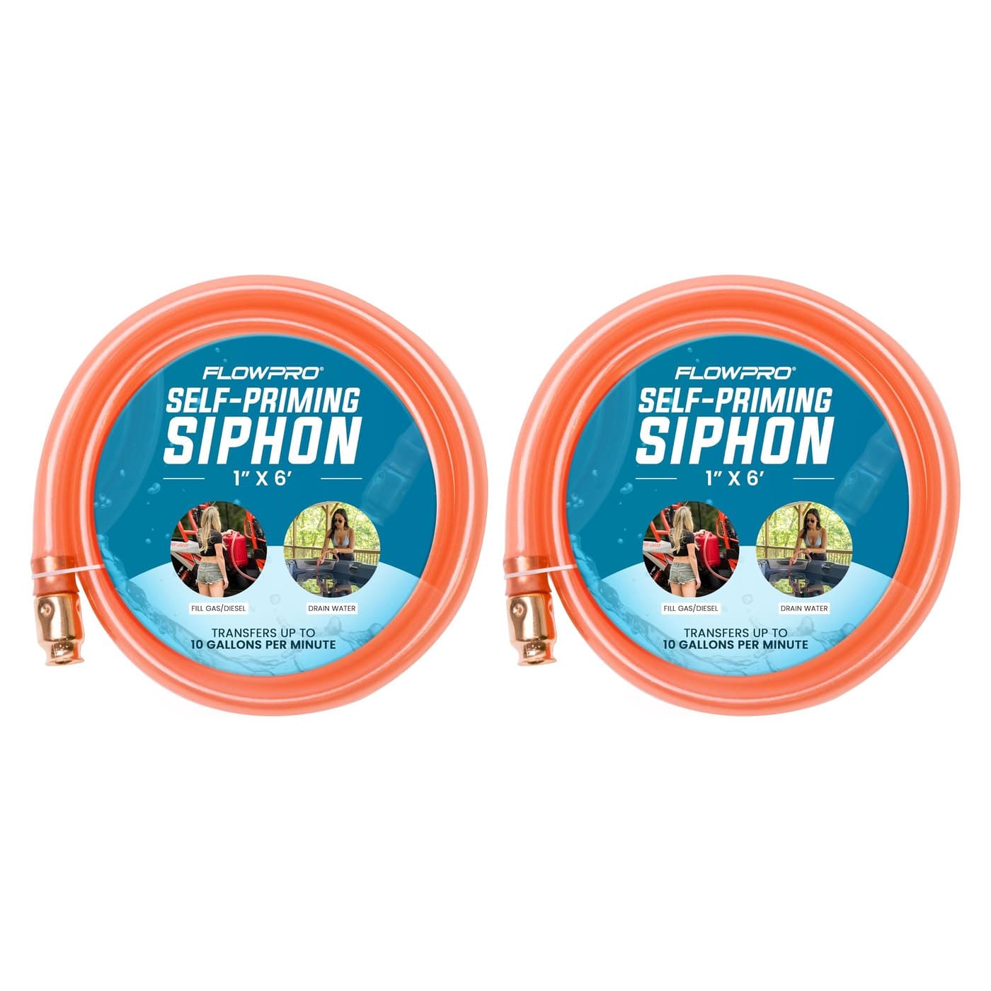 FlowPro Original Multi-Pack — (2) 1" ID × 6' Siphons